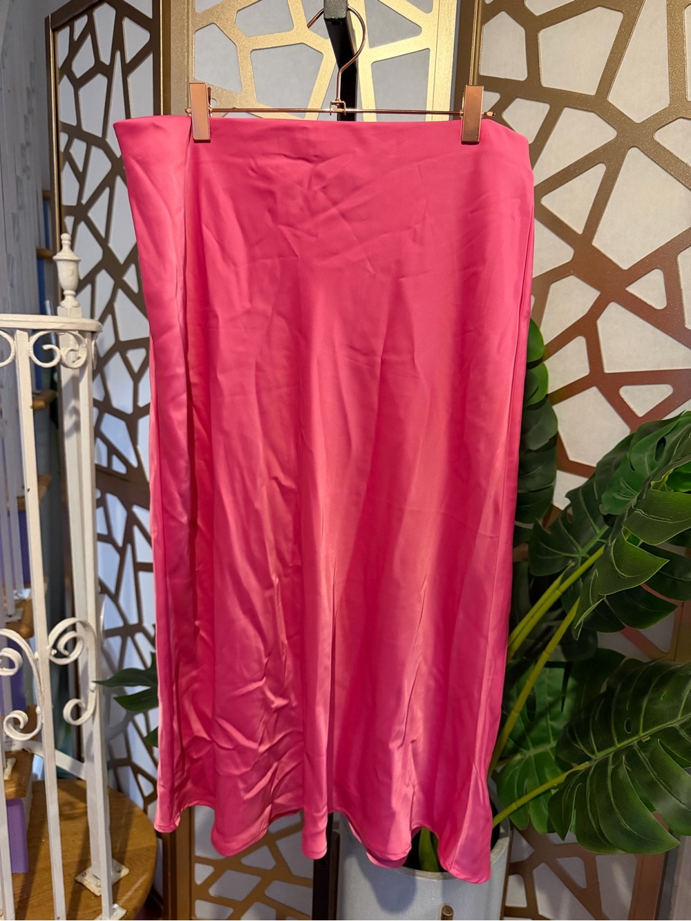 Rachel Zoe Hot Pink Satin Skirt